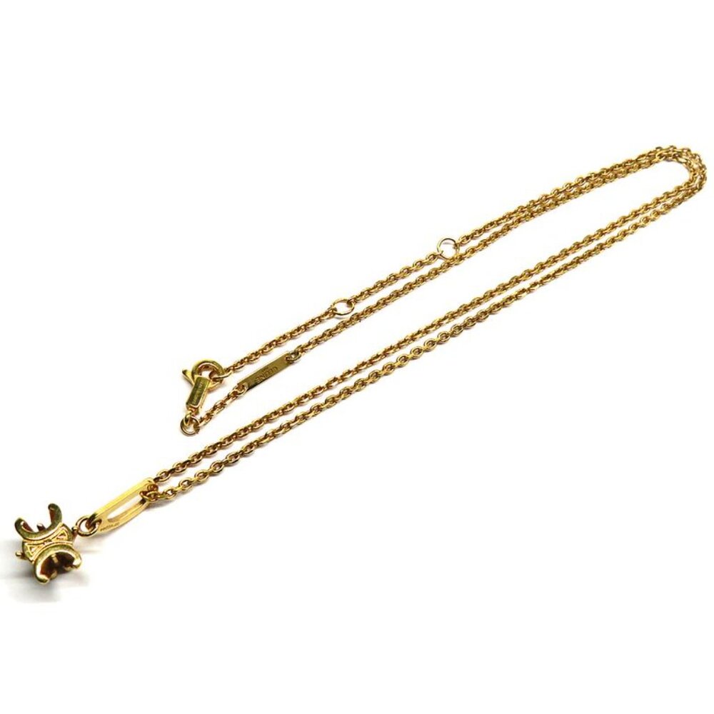 Celine Triomphe Solitaire Necklace Gold Finish Brass Accessory - Picture 9 of 10
